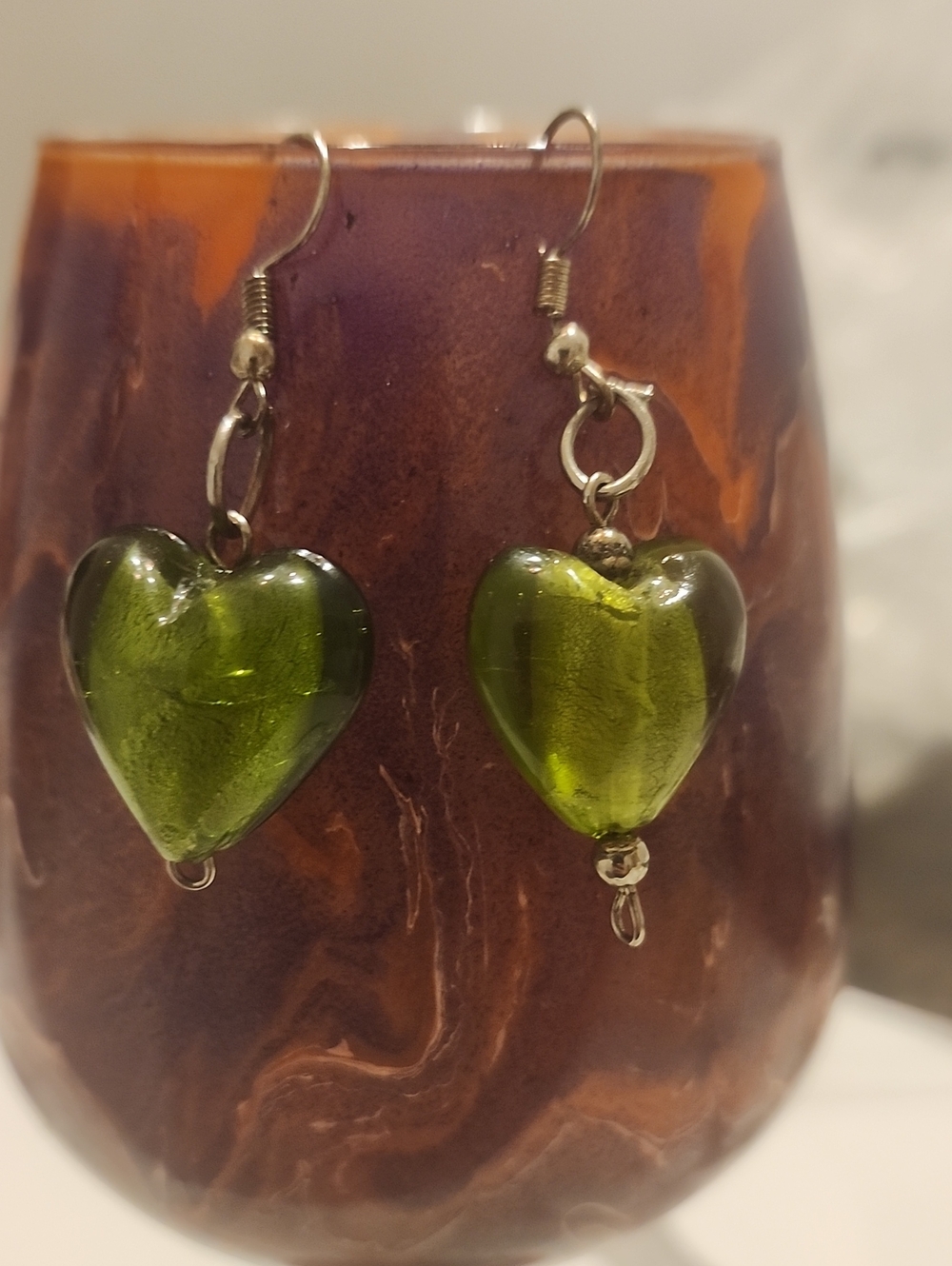 Handcrafted Mix N Match Olive My Heart Earrings
